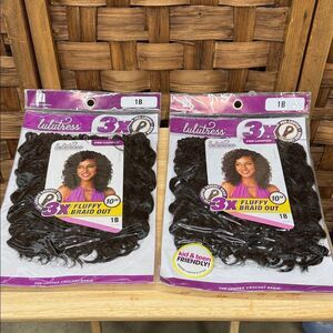 3X Fluffy Braid Out Hair Extensions - Black 2 packs